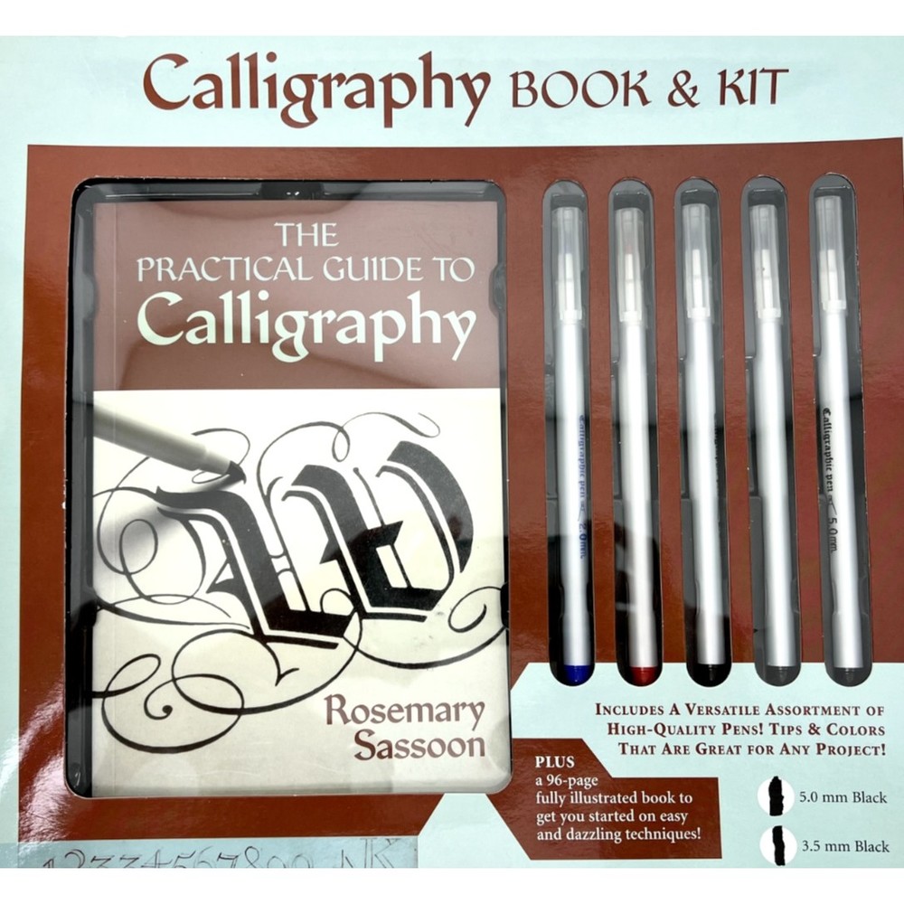 Calligraphy Book & Kit High Quality Pens + 96 Page Illustrated Technique Book